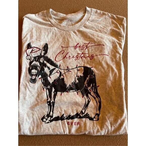 Best Christmas Ever Donkey T-Shirt Size Small - Picture 1 of 2